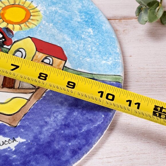 Nino Parrucca Pottery Modernist Plate 10.5" Made in Italy #214 Fisherman - Picture 7 of 9